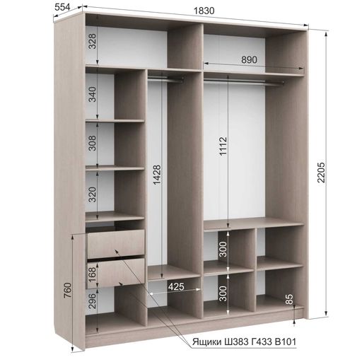Четырехстворчатый шкаф «Муза 24»